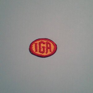 IGA Patch -Independent Grocers Alliance -Founded in 1926- IGA Grocery Store Supermarket Logo Embroidered Old School Small Patch  - Vintage