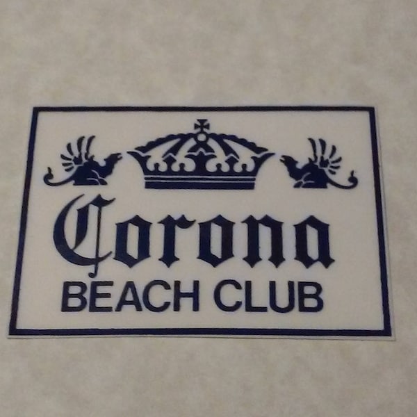 Corona Beach Club Sticker - Retro 1980's Vintage (Buy One get One FREE)