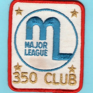 Major League Baseball 350 Club MLB Baseball  Old School Patch - Vintage