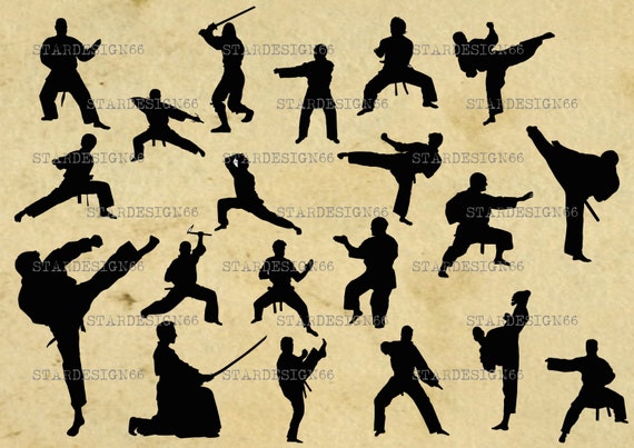 Digital SVG PNG JPG Karate, Martial Arts, Sport, Kung Fu, Taekwondo, Judo, Ju Jitsu, Aikido, Hapkido, Vector, Silhouette, Instant Download - Etsy
