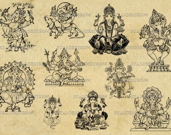 Induismo digitale SVG PNG JPG, simbolo della religione, indù, maschera ganesha, clipart, silhouette, vettore, download immediato