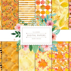DIGITAL PAPERS Autumn Digital Paper | graphic resources printable, scrapbook papers, background design, pattern design, instant download