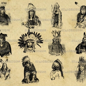 Digitale SVG PNG JPG nativi americani, indiani, copricapo, testa indiana, clipart, vettore, silhouette, download immediato