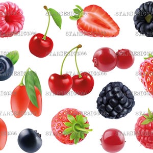 Cyfrowy EPS PNG JPG Różne jagody, owoce, wektor, clipart, sylwetka, natychmiastowe pobieranie