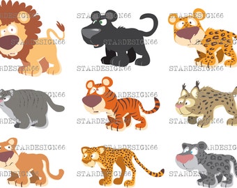 Digital SVG PNG JPG Animals, forest animals, cute animals, woodland animals, zoo safari jungle, clipart, vector, template, instant download