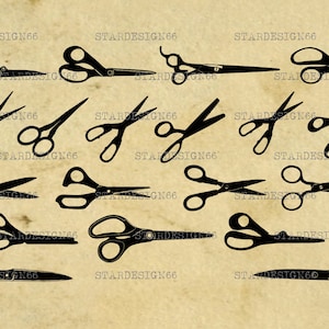 Forbici digitali SVG PNG JPG, vettore, silhouette, clipart, download immediato