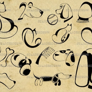 Digital SVG PNG JPG Dogs, vector, silhouette, clipart, instant download