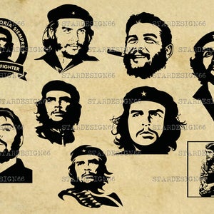 Digitale SVG PNG JPG Ernesto Che Guevara, El Chè, silhouette, vettore, clipart, download istantaneo