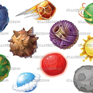 Digital EPS PNG JPG Planets, solar system, space, vector, clipart, template,instant download