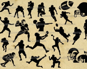 Digitale SVG PNG JPG Football americano, palla, casco, sport, sagoma, vettore, clipart, download immediato