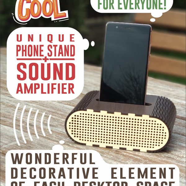 Soundbox Acoustic speaker Multicolour Passive speaker Samsung s8 holder Cellphone speaker Bheard sound pod Phone amplifier Boy gift Wood art