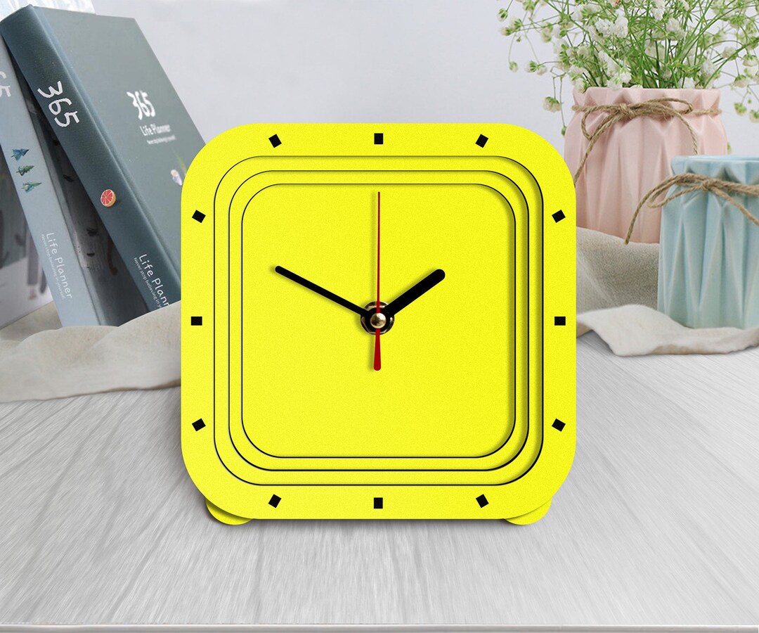 Clocks Gift Yellow Clocks Yellow Presents Handmade Craft Desk Etsy UK