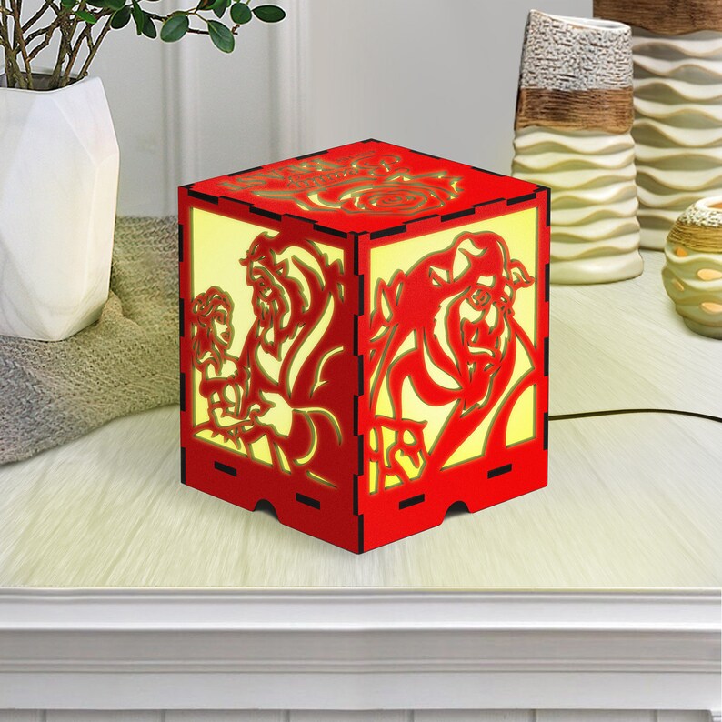 Beauty led light Beast wood light Childrens night light Kids led night light Wooden lamps Bedside lamp table Birthday gift Cool presents