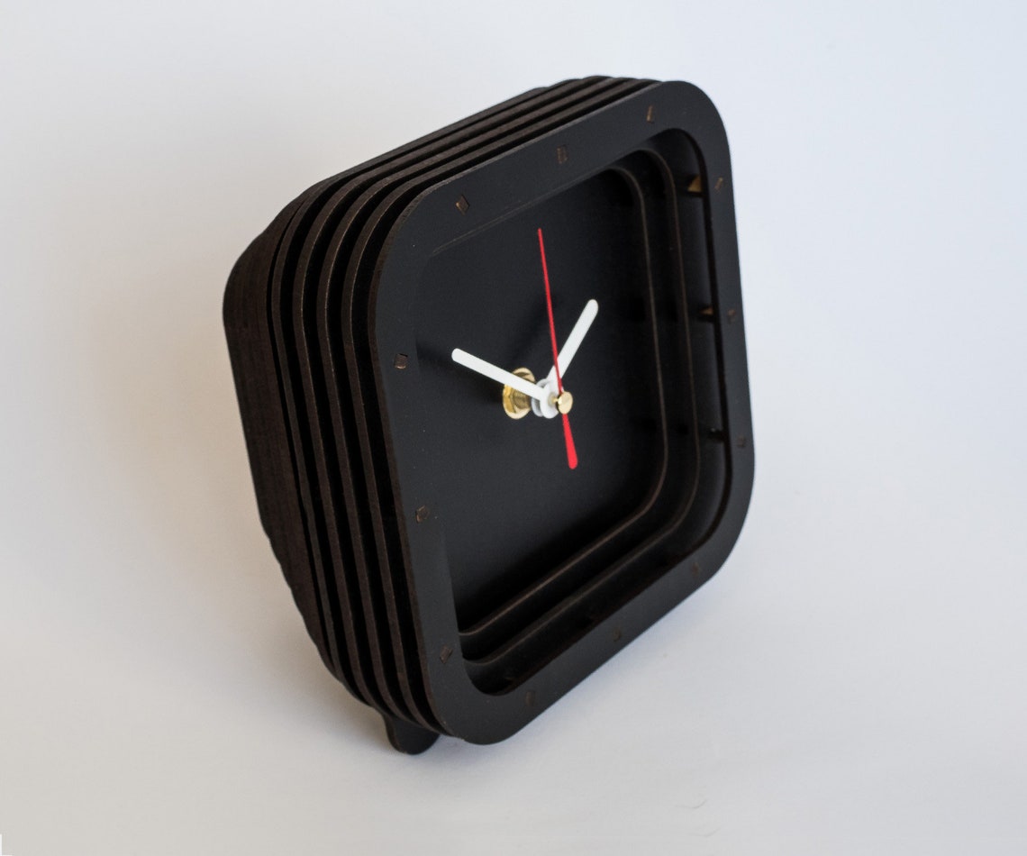 Wood Black Clock HDF Clocks Laser Cut Black Hole Clock Classic Etsy