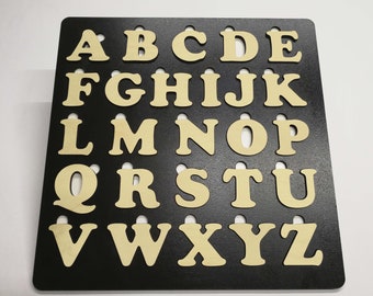 Wooden letters Black board Educational items English alphabet Jigsaw puzzles Gifts for kids Baby shower gifts Eco wood words Smart board Art