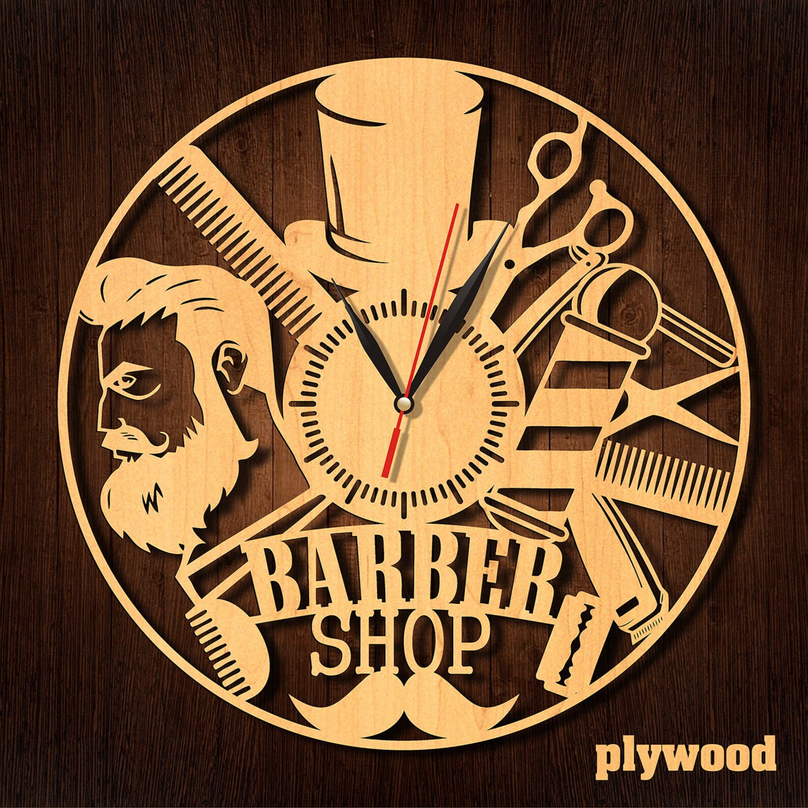 Shop Clocks Man Shop Decor HDF Clock Cool Clock Art Gift for Etsy