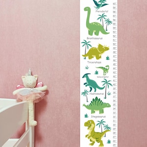 Grille de dinosaures Grilles de taille pour enfants Animaux sauvages Grille de taille personnalisée Toile, thème Animaux, Grilles de dinosaures de zoo Dino mètre vert