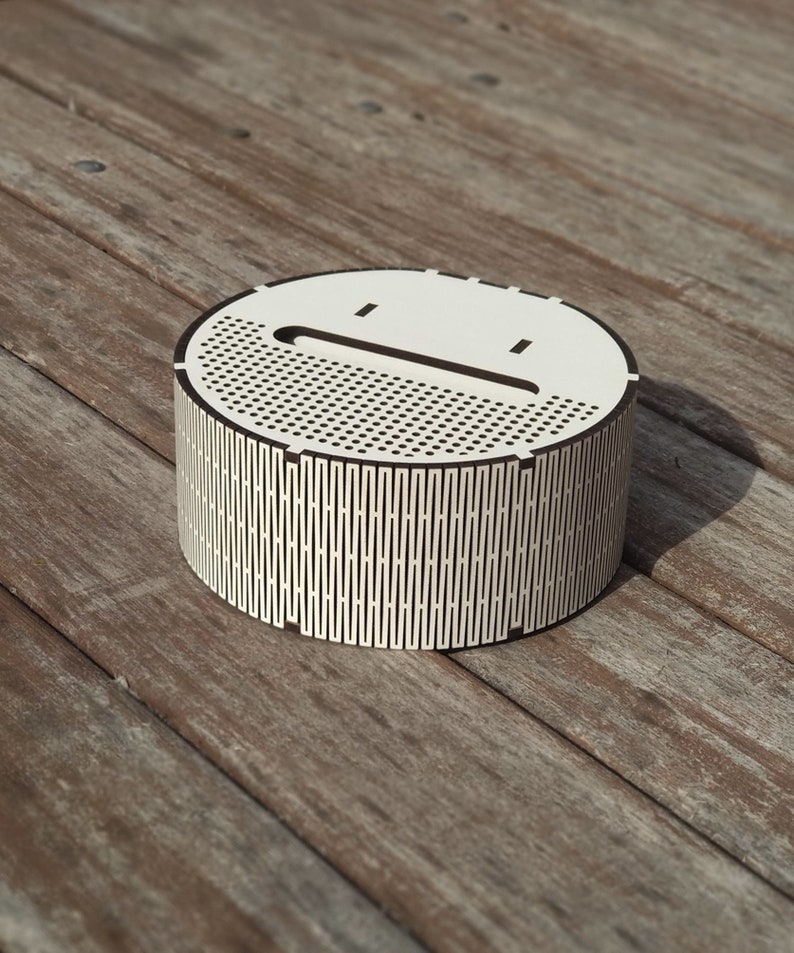 White speaker Electronic item Portable speaker Techie gift Meloman gift Wooden speaker Wonderful holder Wireless speaker Personalized holder