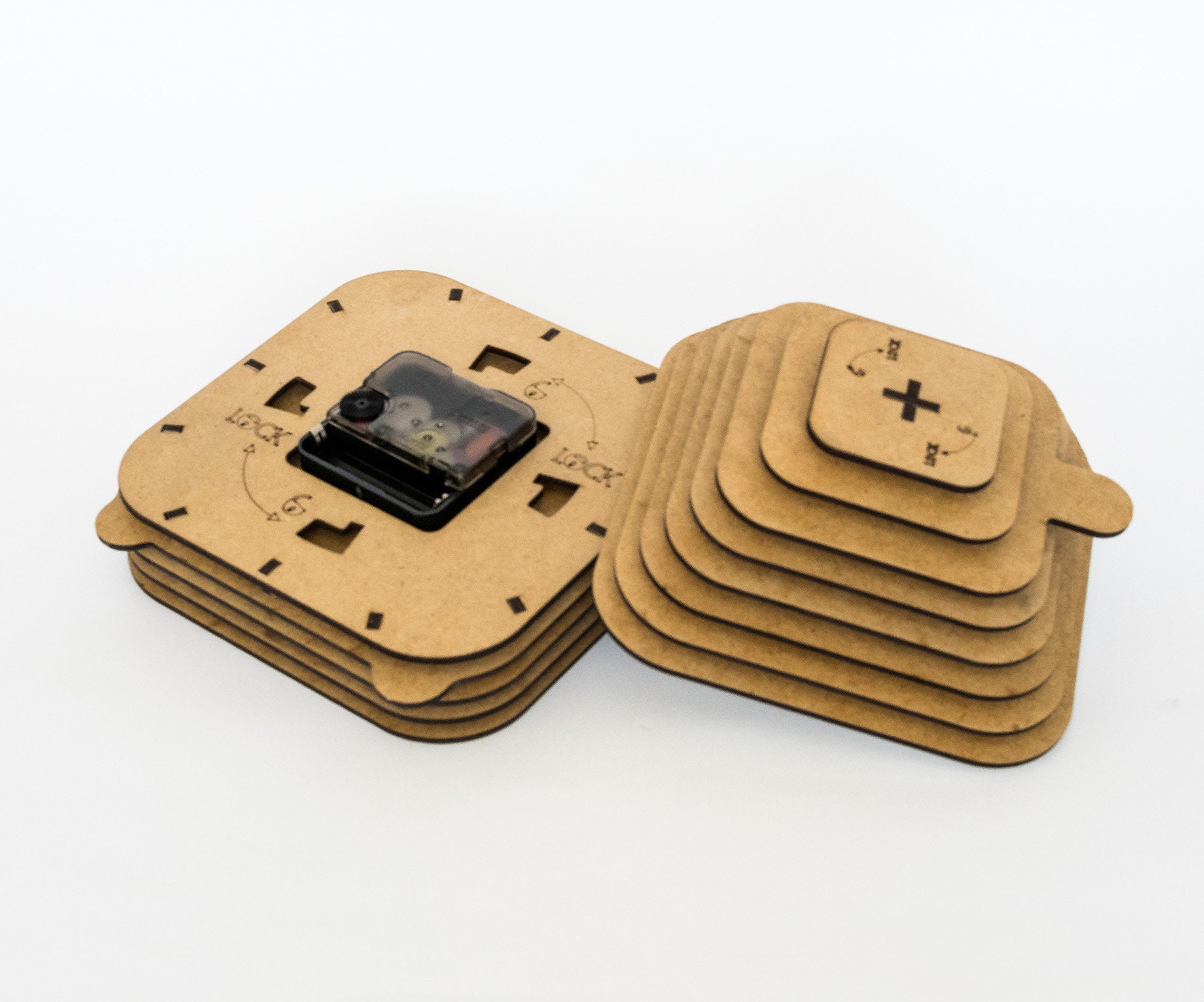 Wood Black Clock HDF Clocks Laser Cut Black Hole Clock Classic Etsy