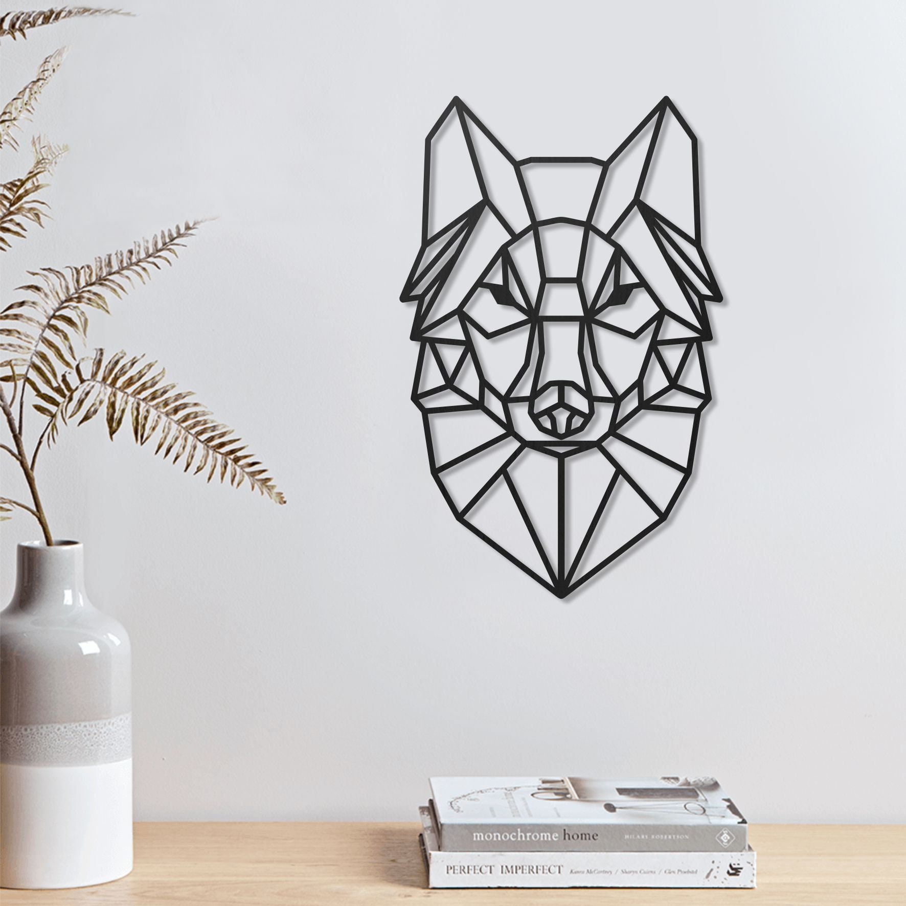 Wolf Head Wolf Geometrical Wild Animals Wood Art Work Interior Etsy