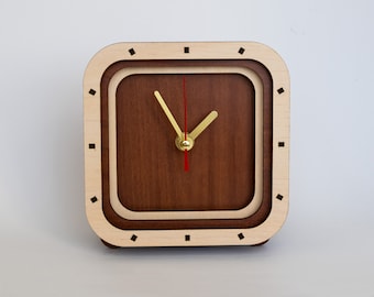 Collor clocks Maple Apple Wooden clock Table clocks Online clock Wooden mantel clocks Clocks for sale Gift for boyfriend House decoration