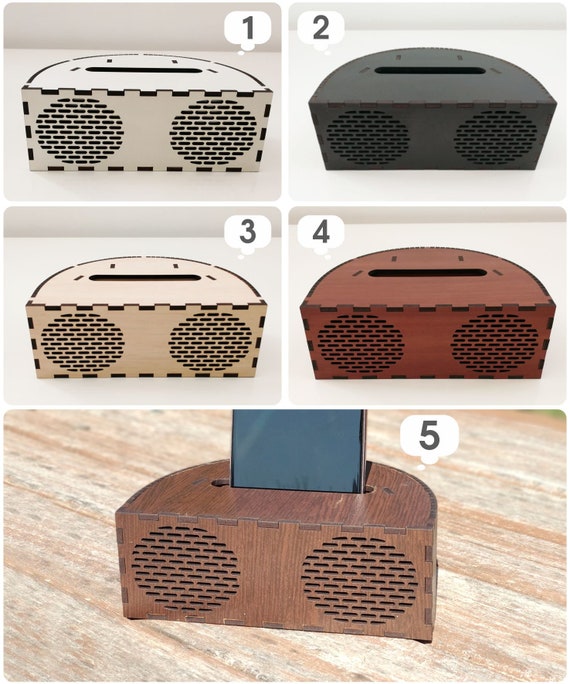 White music speaker Phone wood holder Sound amplifier Wooden table decor Rustic table space Gifts for couples Gifts for women Art wood table