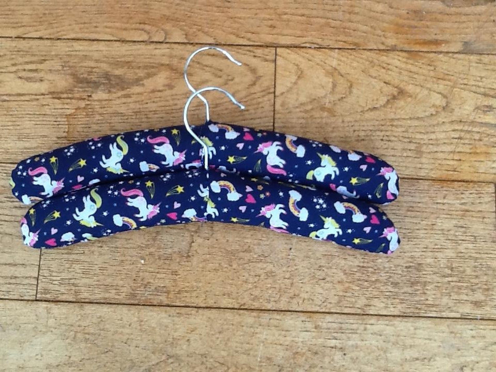 Two Luxury Children's Padded Coat Hangers in Navy Unicorn Etsy