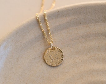 Collier "Motif" - médaille astrale personnalisable - constellation gravée - cadeau pour elle, lui, soeur, amie, maman étoile lune