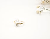 Ring quot Alba quot (pearl, goldfilled 14k) cross boho ethnic chic gypsy goldplated gemstone mother of gold shell romantic gift idea summer spring