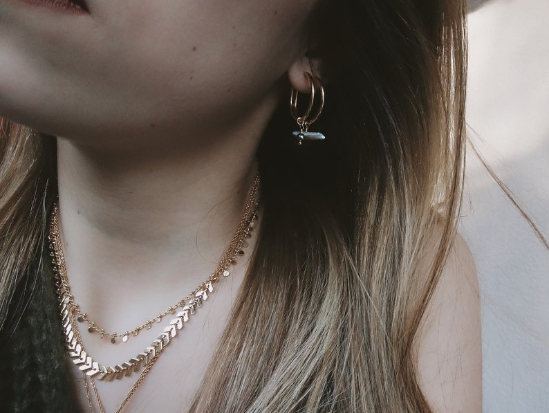 boho spring gold romantic gypsy goldplated chic smart elegant made in france medal charms fish bone cross goldfilled 14k Choker Blake