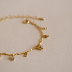 Mindy bracelet goldfilled and gilded with fine gold pearl charms fine and delicate gift for her image 4