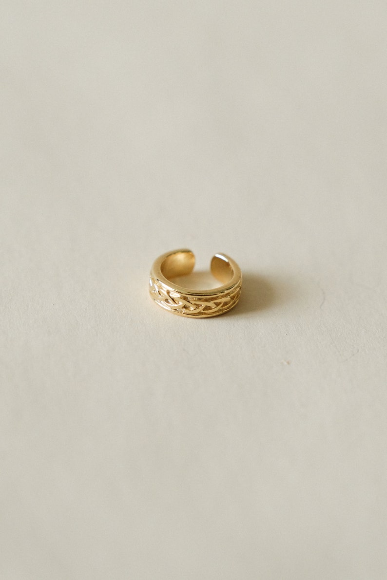 Bague d'oreille Bronwen doré à l'or fin faux piercing d'oreille earcuff tragus hélix bijou d'oreilles cadeau pour elle image 1