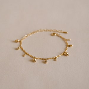 Mindy bracelet goldfilled and gilded with fine gold pearl charms fine and delicate gift for her image 6