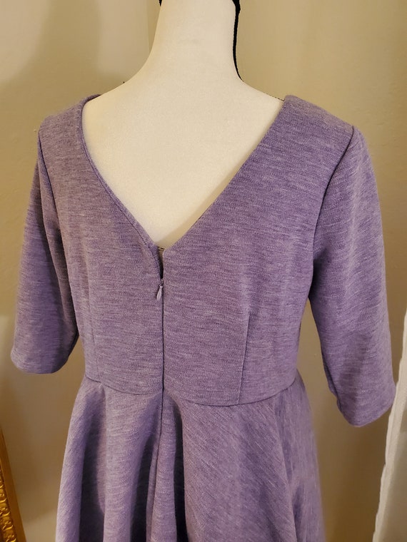 Purple Petite Vintage Skater Fit-and-Flare Dress - image 3