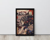 Clearing Water at Horikawa by Utagawa Kuniyoshi Printed Framed Poster