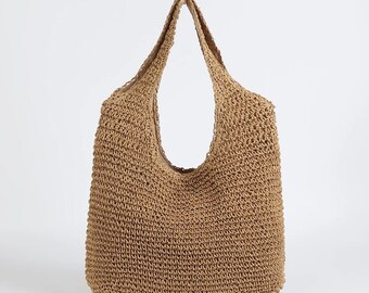 Large Beach bag woven straw bag shoulder Bohemian Bag Ladies Summer Bag Trending 2023 Bag Luxury Tote Travel Bag