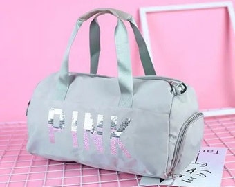 GREY SPORTS HOLDALL - Multifunctional Oxford Cloth Travel Bag for Women with Dry Wet Separation and Shoe Compartment.