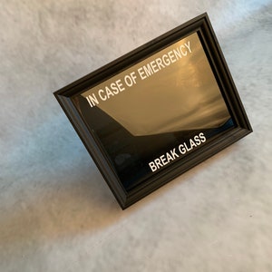 In Case Of Emergency Break Glass - Supplied empty, fill with anything, Novelty Gift