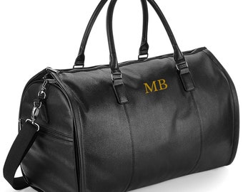 LEATHER SUIT CARRIER Holdall Personalised Duffel Bag Monogram Bag Travel Suit Bag Carry-On Suit Bag Cabin Bag Travel Garment Storage Bag
