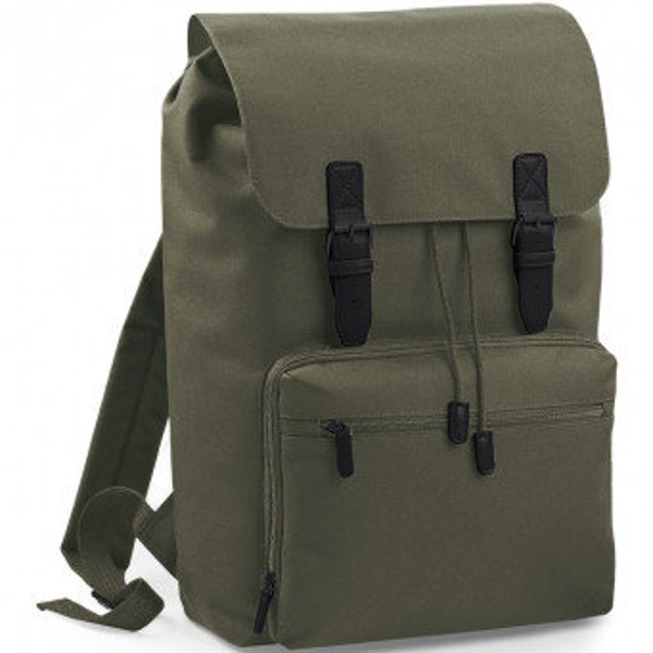 VINTAGE LAPTOP BACKPACK, Bag, Unisex, Personalised with Initials, College Bag, University Backpack