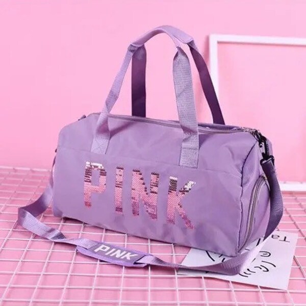 LAVENDER GYM BAG - Multifunctional Oxford Cloth Travel Bag for Women with Dry Wet Separation and Shoe Compartment.