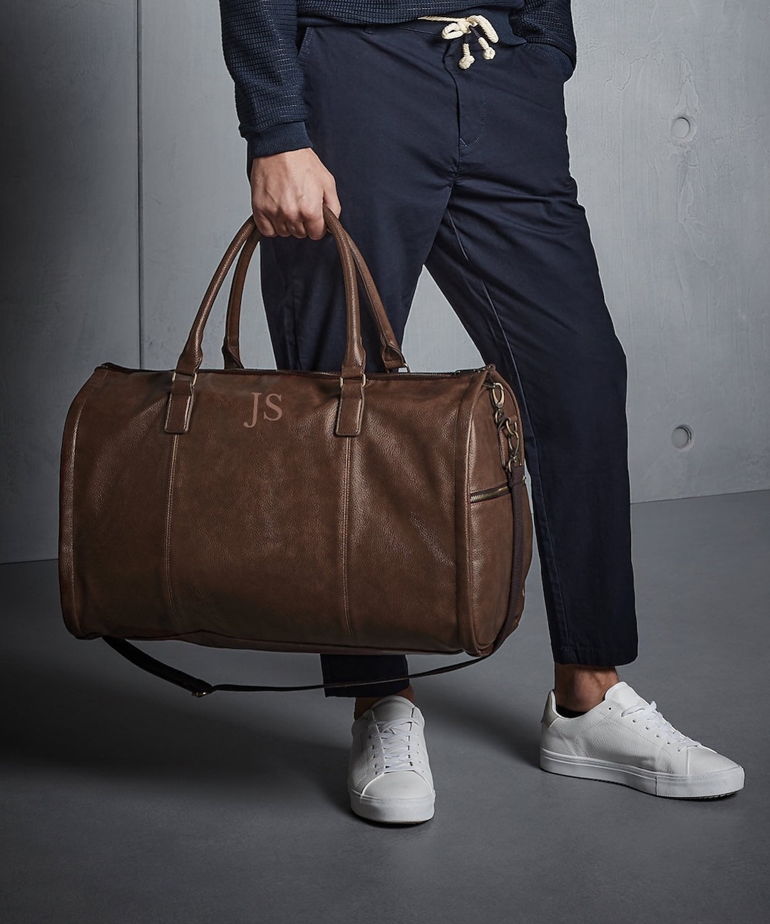 WEEKENDER SUIT CARRIER Leather Holdall Personalised Duffel Bag Monogram