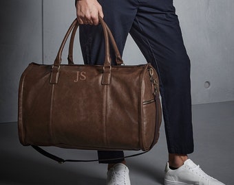 WEEKENDER SUIT CARRIER Leather Holdall Personalised Duffel Bag Monogram Bag Travel Suit Bag Carry-On Suit Bag Travel Garment Storage Bag