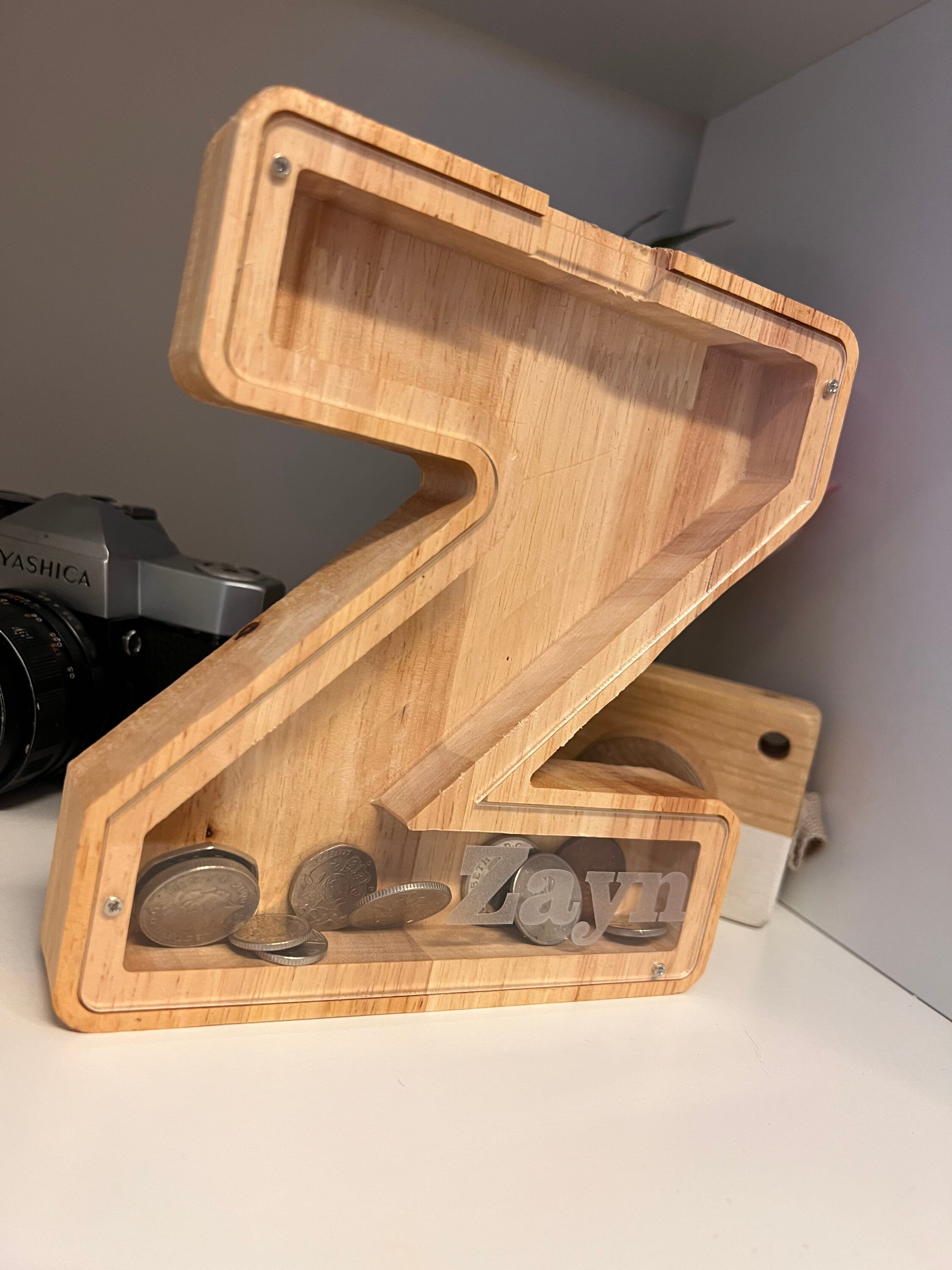 Wooden Letter Money Box Alphabet Piggy Bank Savings Frame Etsy Australia