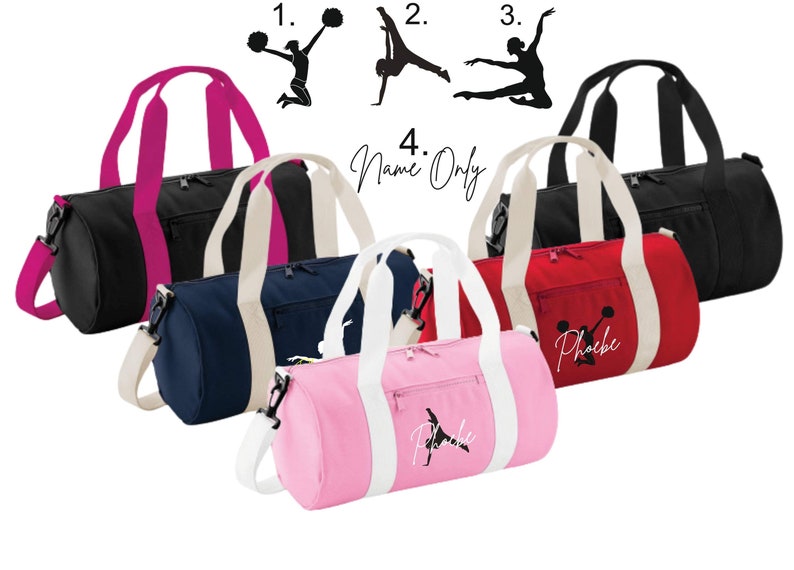 Personalised Barrel Dance Bag Gym Bag Kids WomensMens School Street dance Cheerleaders Bag Ballet boxing kickboxing l sports image 3