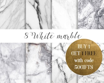 White marble digital paper, White marble paper, Marble paper, marble backgrounds, Stone paper, Black and white marble commercial use