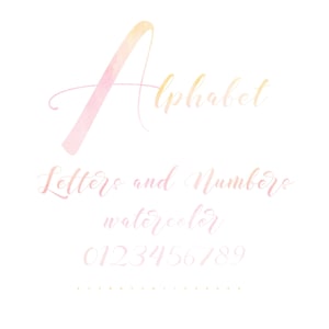 Pastel Pink watercolor Alphabet, pink alphabet, pastel watercolor Letters, pink watercolor clipart, yellow watercolor alphabet