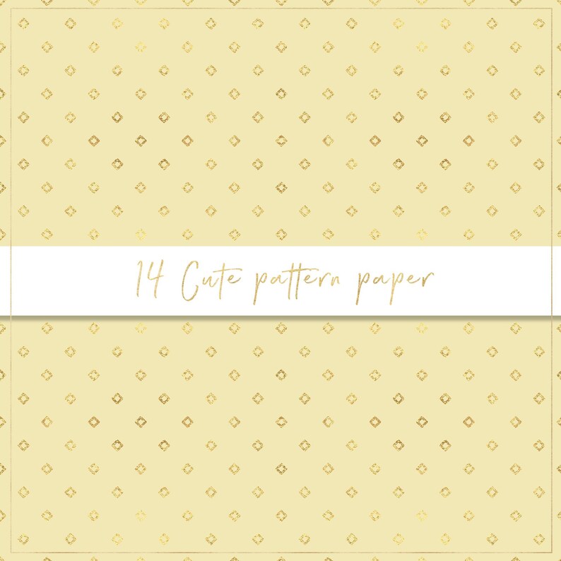 Papier numérique à motif mignon, papier sans couture, coeurs dorés, fond pastel, lune et étoiles dorées, papillons, coeurs métalliques, pois image 4