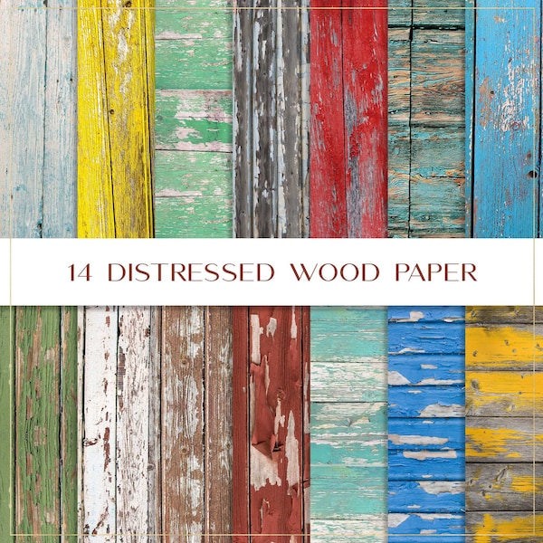 Distressed wood digital paper, rustic wood texture, old wood paper, vintage backdrop, peeling paint, scrapbooking paper, colored wood, blue