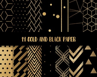 Black Gold digital paper 14, Gold black paper, glitter paper, black gold gidital paper, gold pattern paper, glitter digital paper